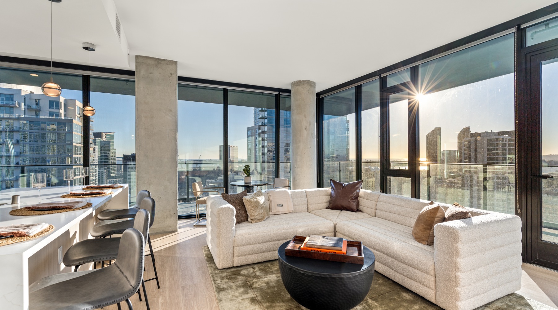 Living Room with floor to ceiling windows Living Room